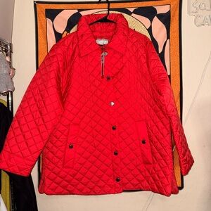 Anne Klein Red Quilted Puffer Jacket